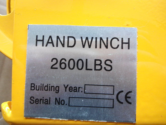 2600LBS手動絞盤--河北東圣吊索具制造有限公司--小型攪拌機|石材夾具|液壓堆高車|手動叉車